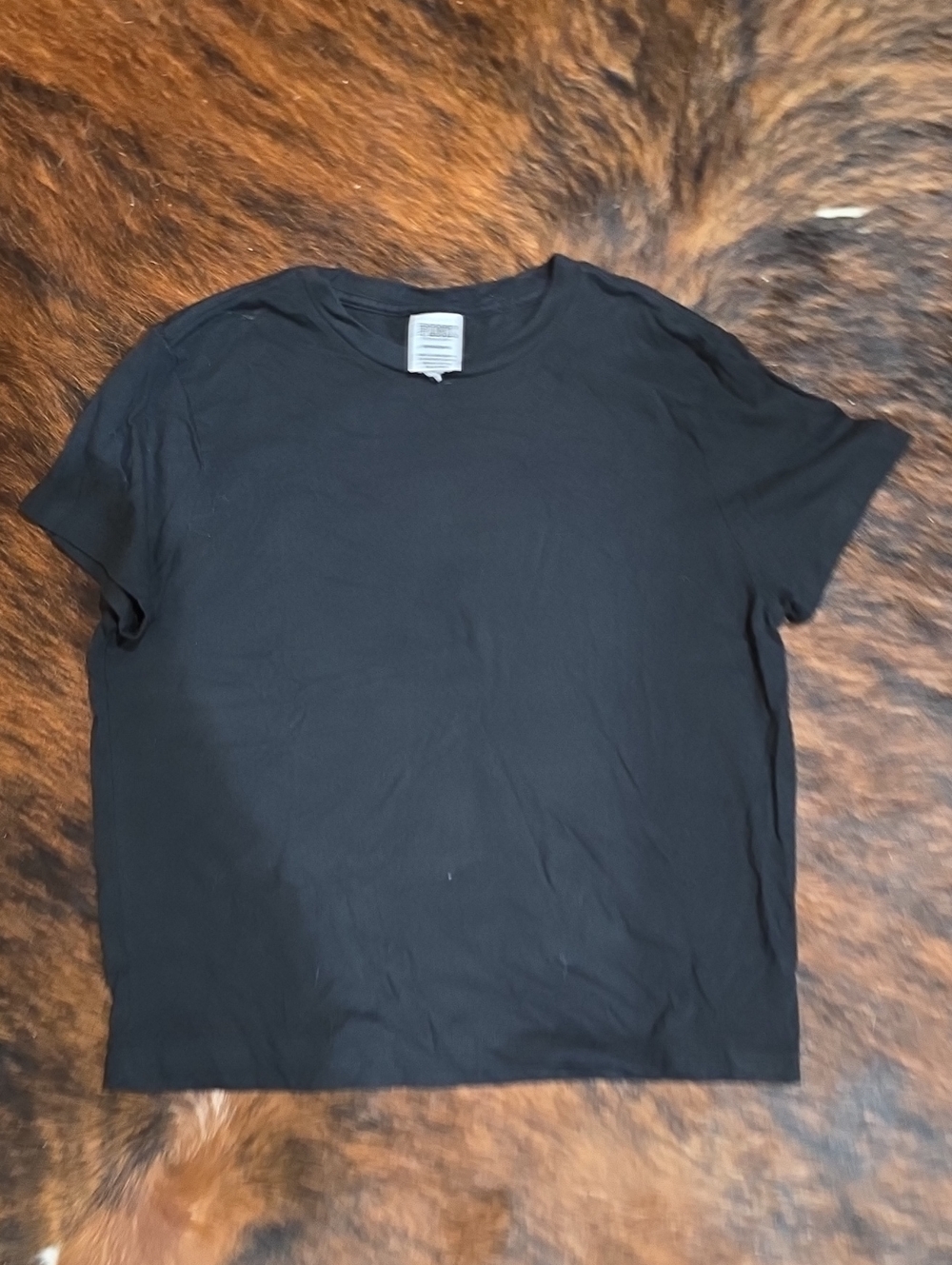 PINK Victoria's Secret Black Graphic Label Tee